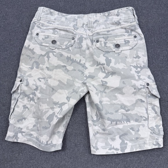 Affliction Camo Cargo Shorts Mens 36 Gray Military Utility Streetwear Y2K - Picture 11 of 12